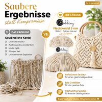 Baumwollkordel 5mm 100m Natur - Makramee Kordel Golden Natural