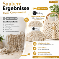 Baumwollkordel 5mm 100m Natur - Makramee Kordel Golden Natural