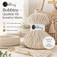 Baumwollkordel 5mm 100m Natur - Makramee Kordel Golden Natural