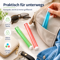 Aufbewahrungsröhrchen 3er-Set aus Kunststoff in bunten Farben