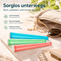 Aufbewahrungsröhrchen 3er-Set aus Kunststoff in bunten Farben