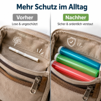 Aufbewahrungsröhrchen 3er-Set aus Kunststoff in bunten Farben