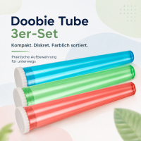Aufbewahrungsröhrchen 3er-Set aus Kunststoff in bunten Farben