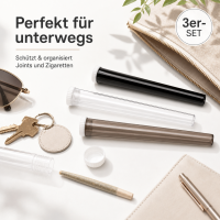 Aufbewahrungsröhrchen 3er-Set aus Kunststoff mit Schraubverschluss