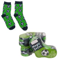 Magische Socken Kinder 20x15cm Grün Grasgrün Baumwolle Fußballmotiv