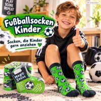 Magische Socken Kinder 20x15cm Grün Grasgrün Baumwolle Fußballmotiv