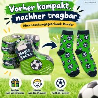 Magische Socken Kinder 20x15cm Grün Grasgrün Baumwolle Fußballmotiv