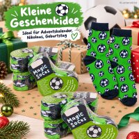 Magische Socken Kinder 20x15cm Grün Grasgrün Baumwolle Fußballmotiv