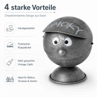 Sturmaschenbecher Smoky Kugelform