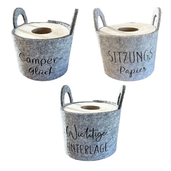 Dekoaufsteller Banderole Toilett-Papier Camping-Edition, Einfarbig, Wichtige Unterlage, Camper Glück, Sitzungspapier