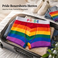 Pride Boxershorts Größe M Bunt Regenbogen Herrenunterwäsche Geschenk