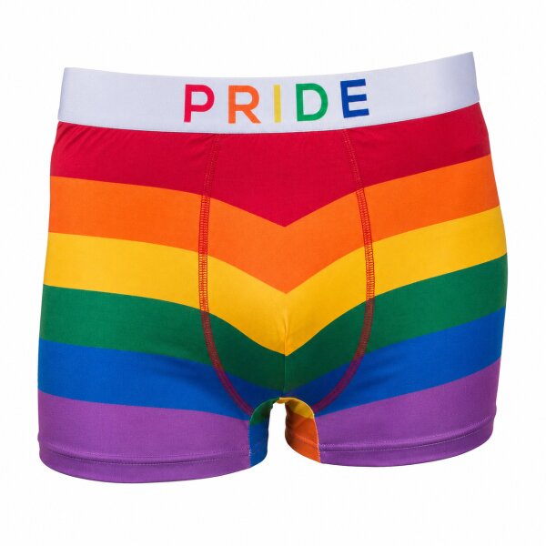 Herren Boxershorts Regenbogen L Bunt Pride Trunk mit Stretch