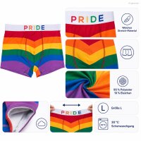 Herren Boxershorts Regenbogen L Bunt Pride Trunk mit Stretch