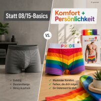 Herren Boxershorts Regenbogen L Bunt Pride Trunk mit Stretch