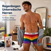 Herren Boxershorts Regenbogen L Bunt Pride Trunk mit Stretch
