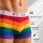 Herren Boxershorts Regenbogen L Bunt Pride Trunk mit Stretch