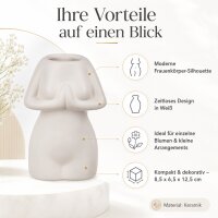 Keramik-Vase „Womens Body“ Weiß – kleine Deko-Vase 12,5 cm
