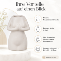 Keramik-Vase „Womens Body“ Weiß – kleine Deko-Vase 12,5 cm