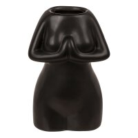 Kermaik-Vase Womens Body Schwarz 8,5 x 6,5 x 12,5 cm