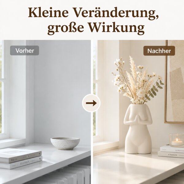 Keramik-Vase „Women’s Body“ Weiß – Deko-Vase 18 cm, 500 ml