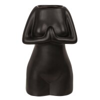 Kermaik-Vase Womens Body Schwarz 11 x 9 x 18 cm