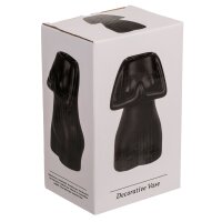 Kermaik-Vase Womens Body Schwarz 11 x 9 x 18 cm