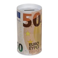 Metall-Spardose €-Noten