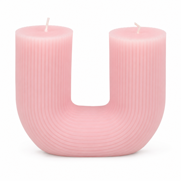 Kerze in U-Form Pastellfarben