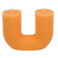 Kerze in U-Form Pastellfarben