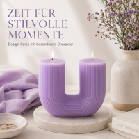 Kerze in U-Form Pastell Lila