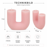 Kerze in U-Form Pastell Pink