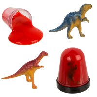 Knet-Schleim mit Dinosaurier-Figuren