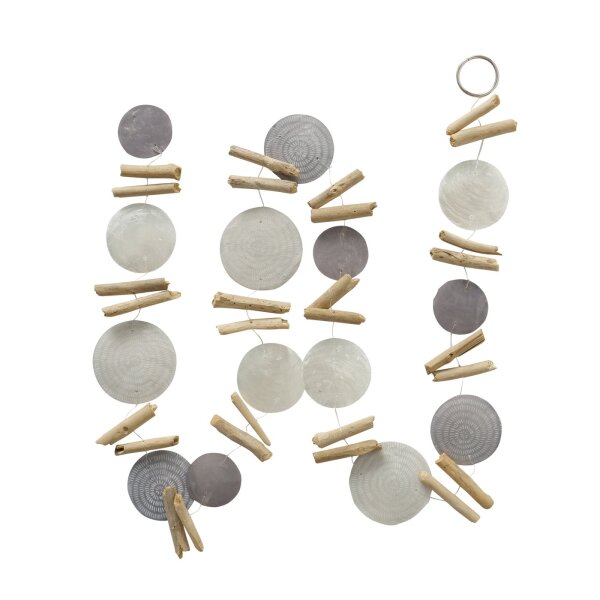 Capiz-Girlande Muscheldekoration mit Treibholz bemalt 180cm
