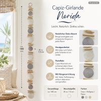 Capiz-Girlande Muscheldekoration mit Treibholz bemalt 180cm