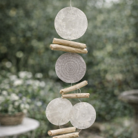 Capiz-Girlande Muscheldekoration mit Treibholz bemalt 180cm