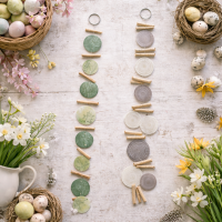 Capiz-Girlande Muscheldekoration mit Treibholz bemalt 180cm