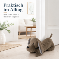 Türstopper "Wuffi" 38x15x18 cm Zufällige Farbauswahl Grau oder Braun