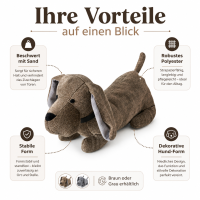 Türstopper "Wuffi" 38x15x18 cm Zufällige Farbauswahl Grau oder Braun