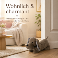 Türstopper "Wuffi" 38x15x18 cm Zufällige Farbauswahl Grau oder Braun
