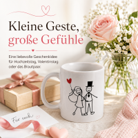 Becher „So Much in Love“ 300 ml – romantische Tasse aus Steingut