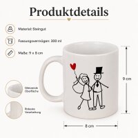 Becher „So Much in Love“ 300 ml – romantische Tasse aus Steingut