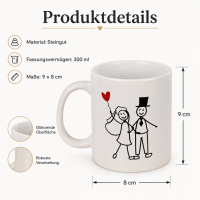 Becher „So Much in Love“ 300 ml – romantische Tasse aus Steingut