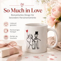 Becher „So Much in Love“ 300 ml – romantische Tasse aus Steingut