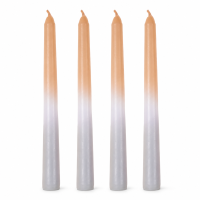 Spitzkerze mit Farbverlauf 4er-SET Pastellfarben Apricot/Grau