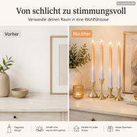 Spitzkerze mit Farbverlauf 4er-SET Pastellfarben Apricot/Grau