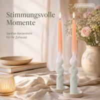 Echtwachskerze Gedrehte Spitzkerze mit Farbverlauf Apricot/Grau 2er-SET