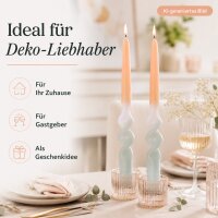 Echtwachskerze Gedrehte Spitzkerze mit Farbverlauf Apricot/Grau 2er-SET