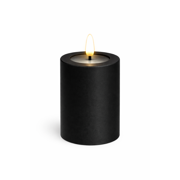 LED Kerze Outdoor Schwarz 7,5 x 10 cm