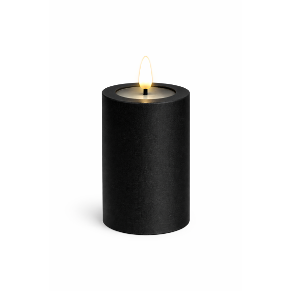 LED Kerze Outdoor Schwarz 7,5 x 12,5 cm
