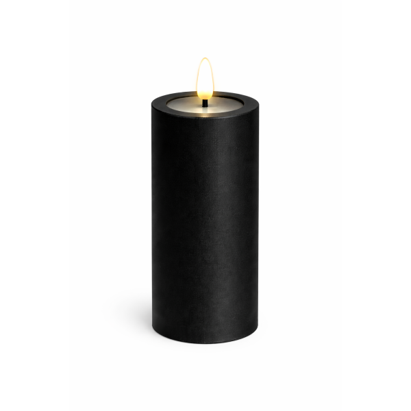 LED Kerze Outdoor Schwarz 7,5 x 15 cm